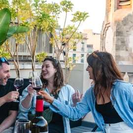 Degustazione di vini a Barcellona sul tetto, sei vini spagnoli
