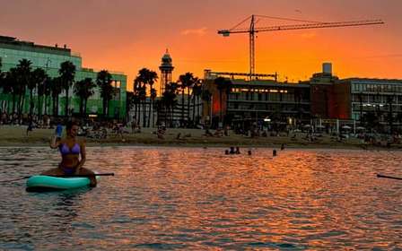 Barcelone : coucher de soleil : sortie en paddle surf + moniteur + photos
