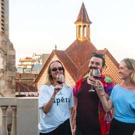 Degustazione di vini a Barcellona sul tetto, sei vini spagnoli