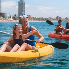 Passeio de caiaque e snorkel em Barcelona, na Barceloneta