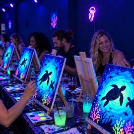 Atelier Paint & Wine à Barcelone, peinture et open bar
