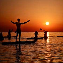 Sunrise Paddleboarding in Barceloneta with Photos